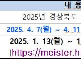 2025년 경상북도 기능경기대회 참가원서 접수 기사 이미지