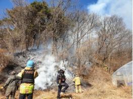 안동시 임하면 임야 화재,, 안동119 ‘초기 총력 대응’으로 대형 산불 막았다 기사 이미지